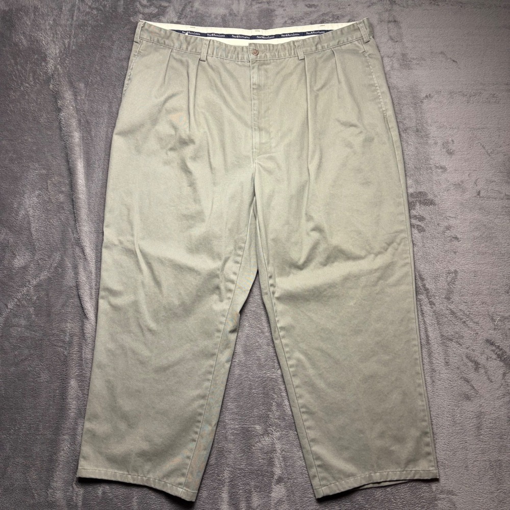 Vintage Polo Ralph Lauren Pants Mens 44 Khaki Andrew Pant Pleated Chino Cotton
